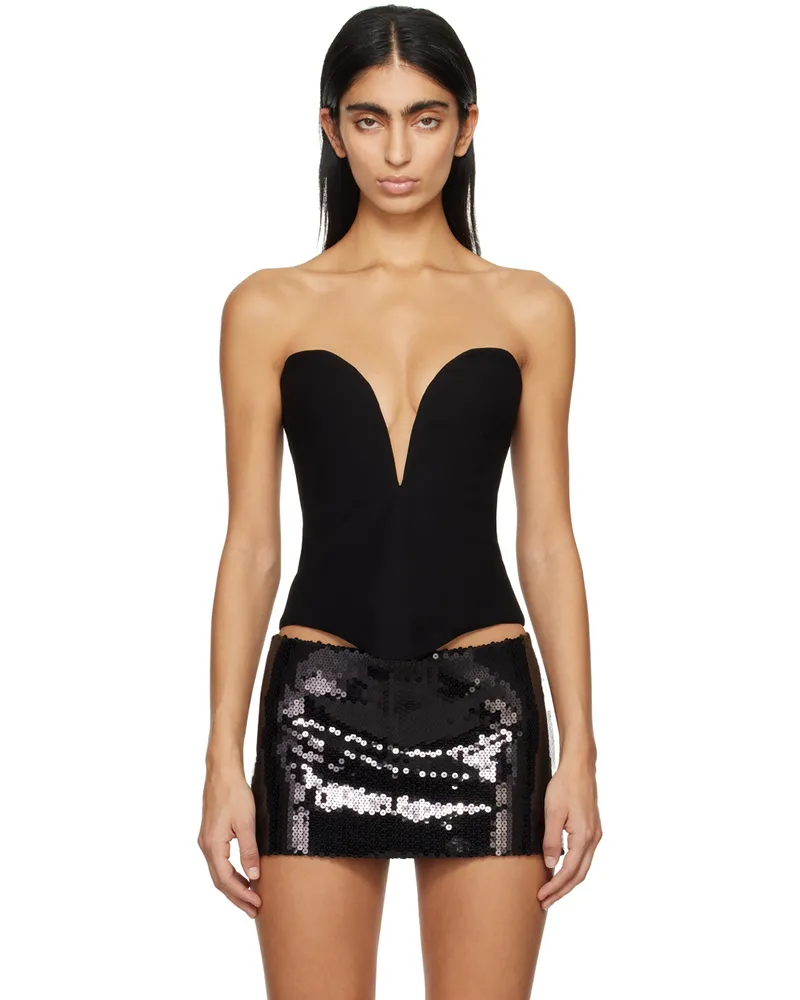 Mônot Black Plunging Top Black