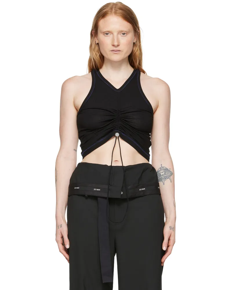 Dion Lee Black Organic Cotton Tank Top Black