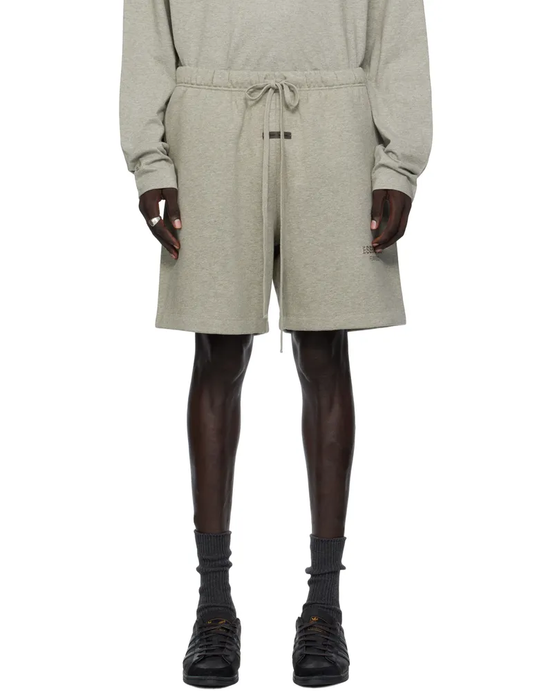 Fear of God Gray Soccer Fleece Shorts Concrete