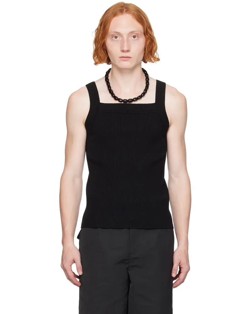 Dries van Noten Black Square Neck Tank Top 900