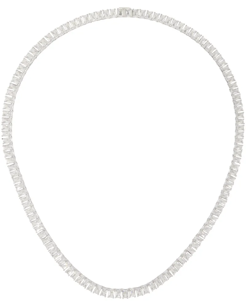 Hatton Labs Silver Emerald Cut Tennis Chain Necklace