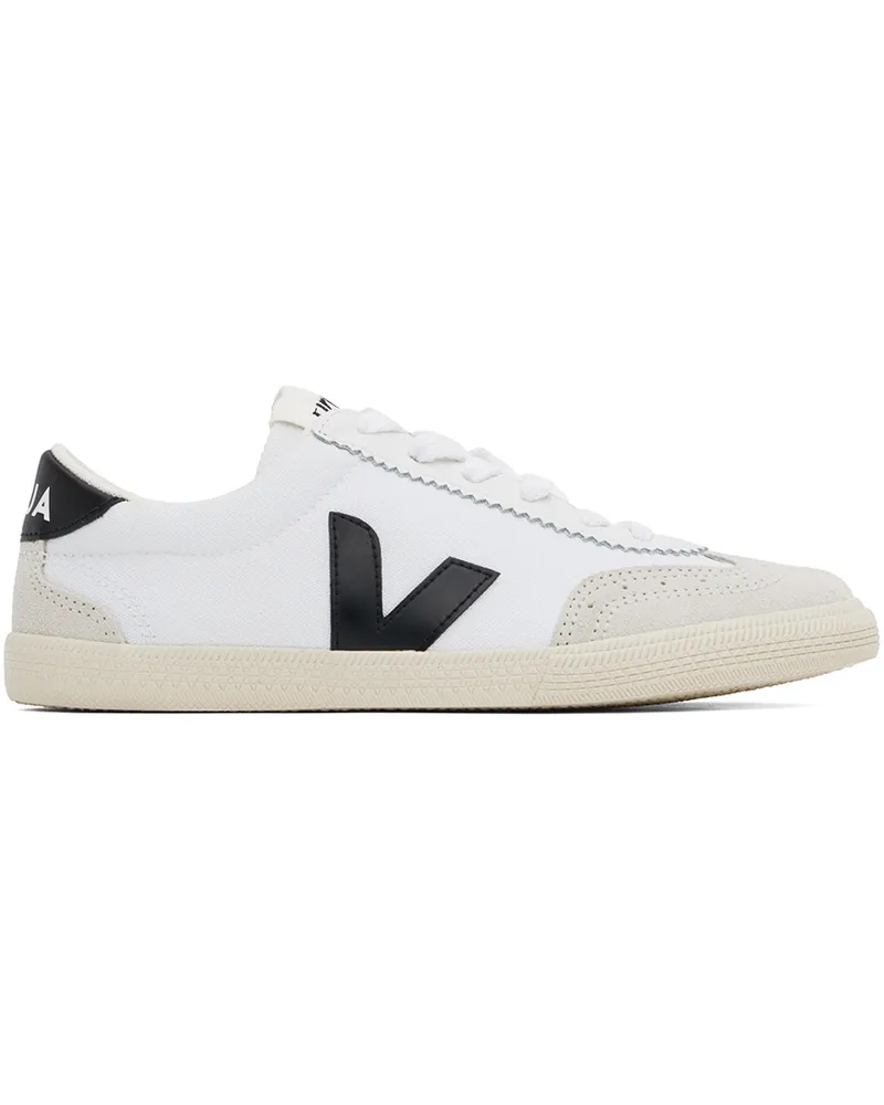 VEJA White & Black Volley Canvas Sneakers White_black