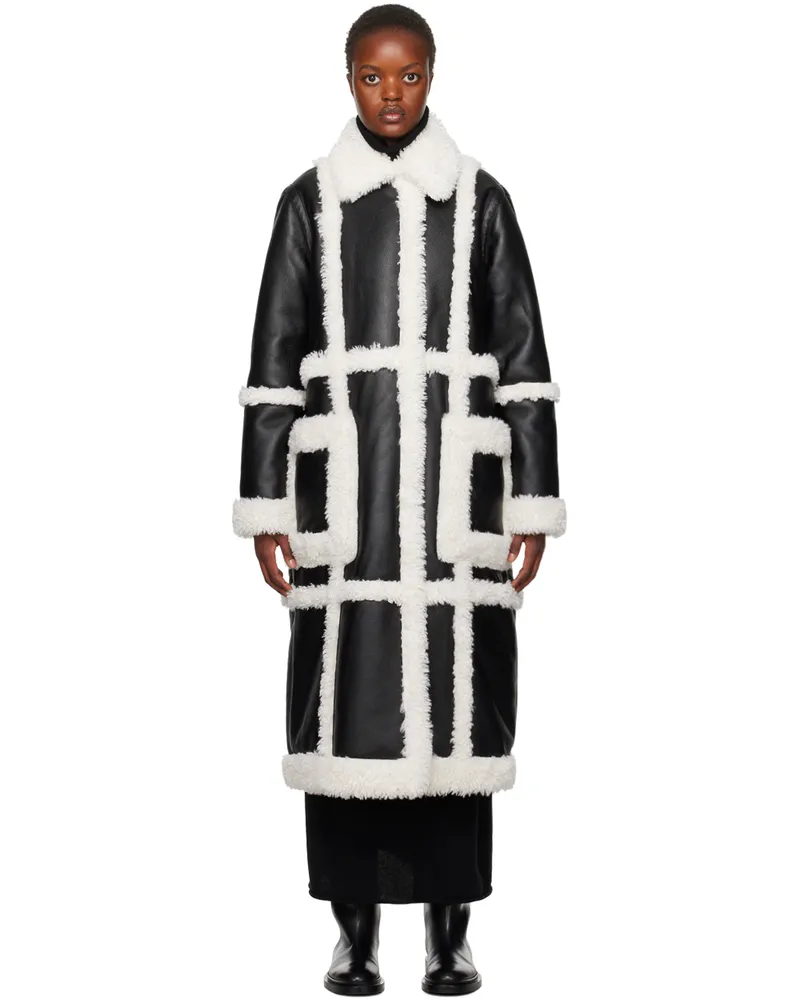STAND Black Patrice Faux-Leather Coat 89100