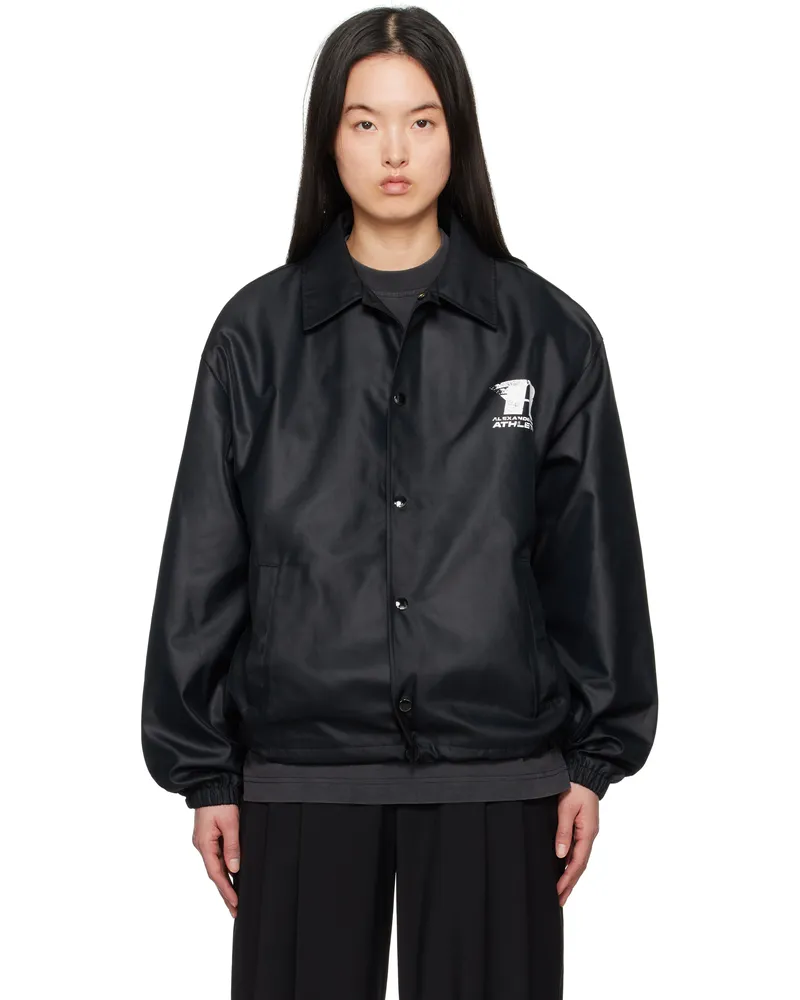 Alexander Wang Black Canvas Coach Jacket Black