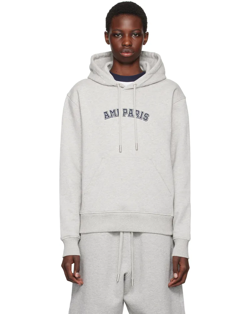 AMI Paris Gray 'Ami Paris' Hoodie Heather