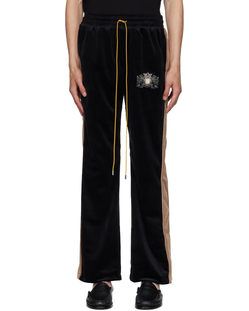 RHUDE Black Embroidered Sweatpants Black
