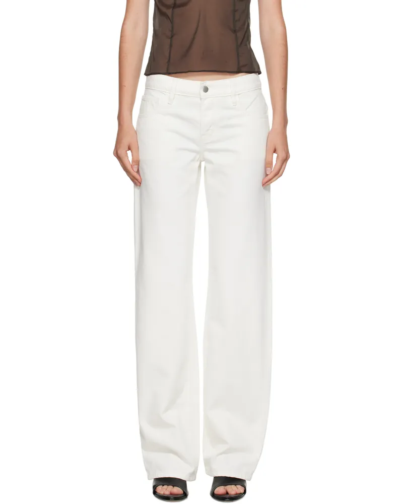 St. Agni White Outland Denim Edition 90s Low Rise Jeans White