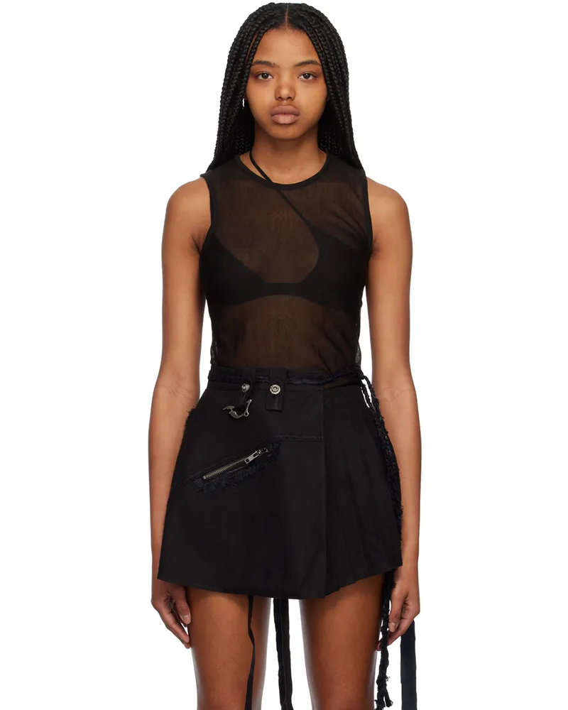 Hyein Seo Black Paneled Tank Top Black