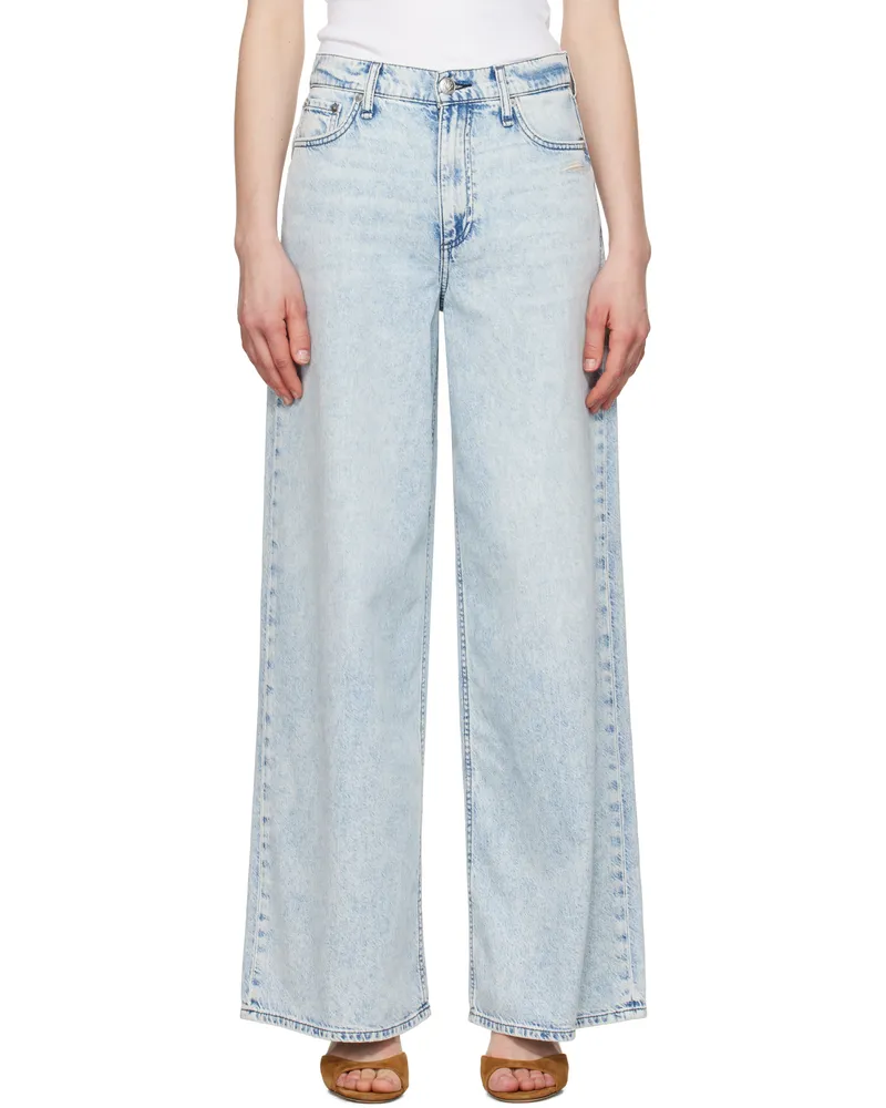 Rag & Bone Blue Featherweight Sofie Wide-Leg Jeans Bellport