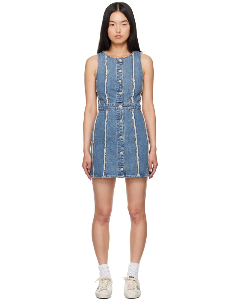 RE/DONE Blue Fray Denim Minidress Bruna