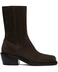 Dries van Noten Brown Suede Boots Dark