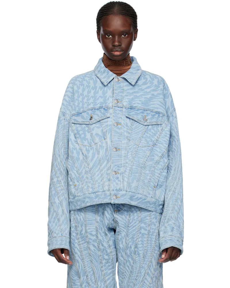 Thierry Mugler Blue Star Denim Jacket Lms