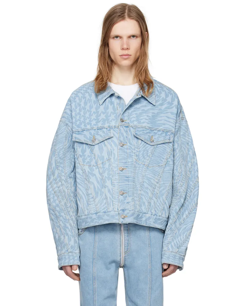 Thierry Mugler Blue Star Denim Jacket Laser