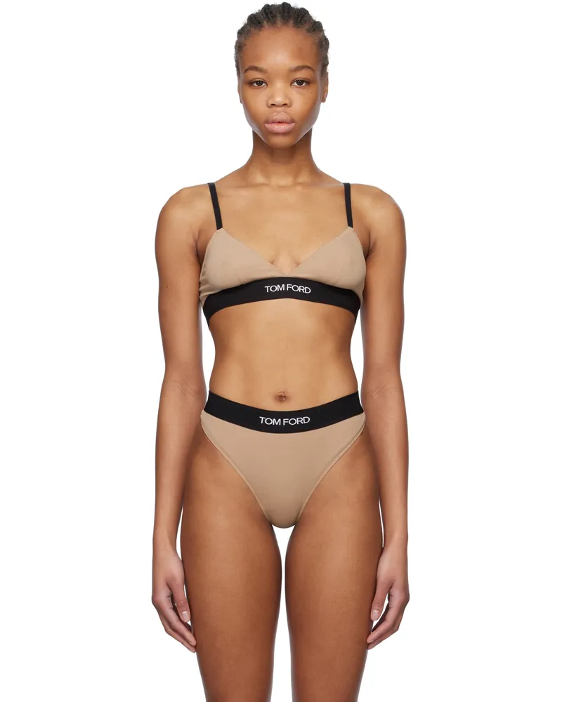 Tom Ford Beige Modal Signature Bra Dp061