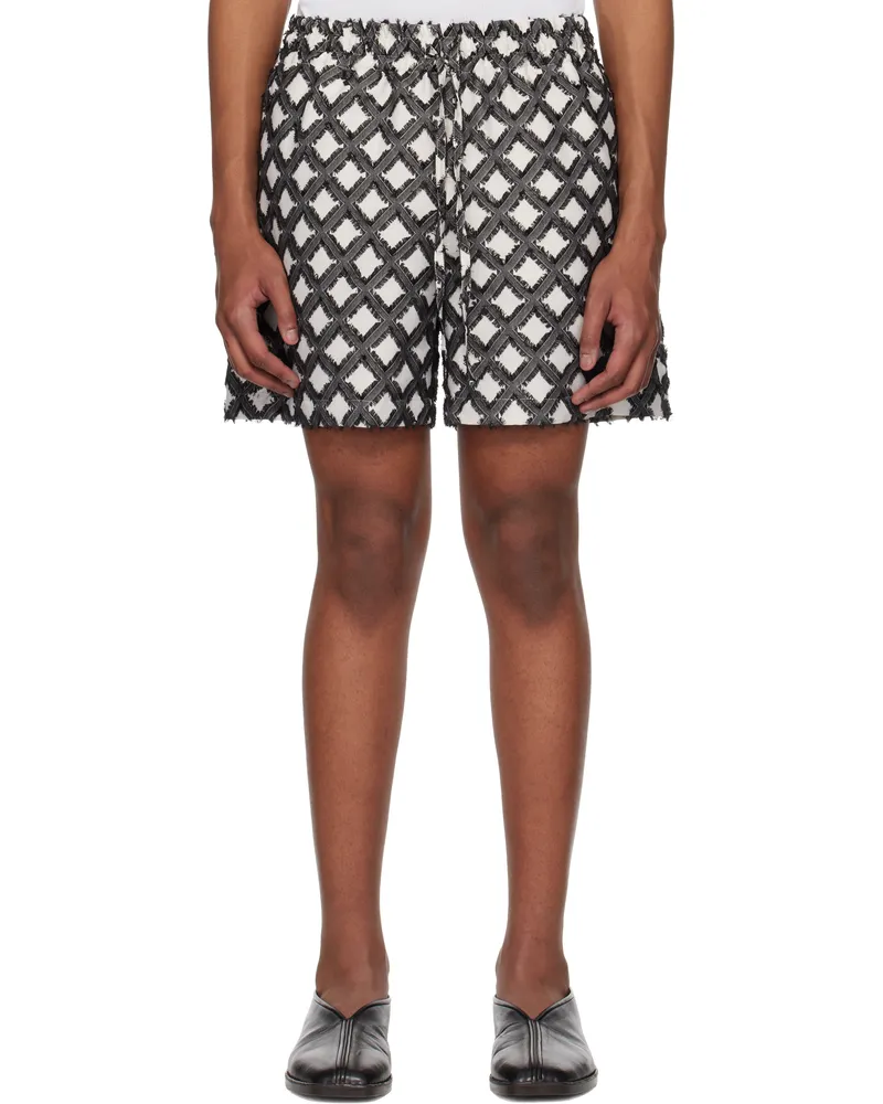 LE 17 SEPTEMBRE Black Argyle Jacquard Shorts Black