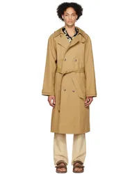 Nanushka Tan Loan Trench Coat Khaki