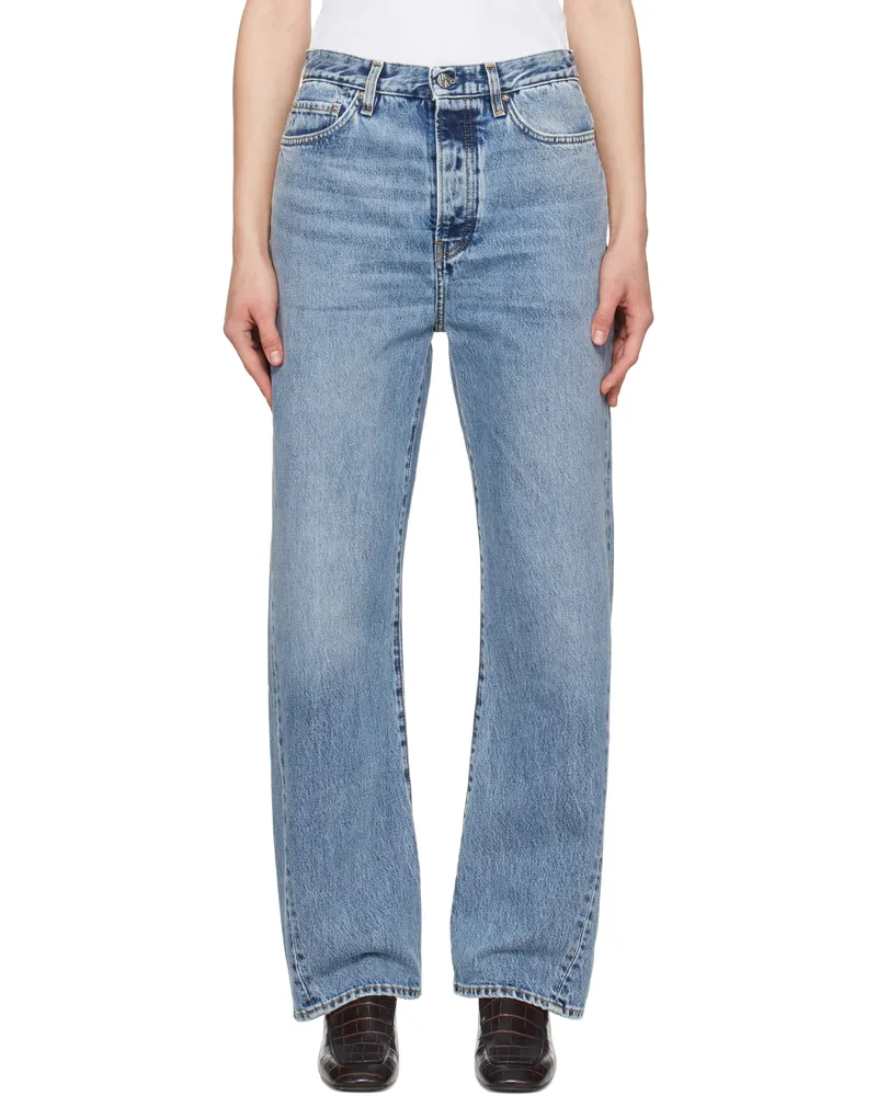 Totême Blue Twisted Seam Full-Length Jeans Worn