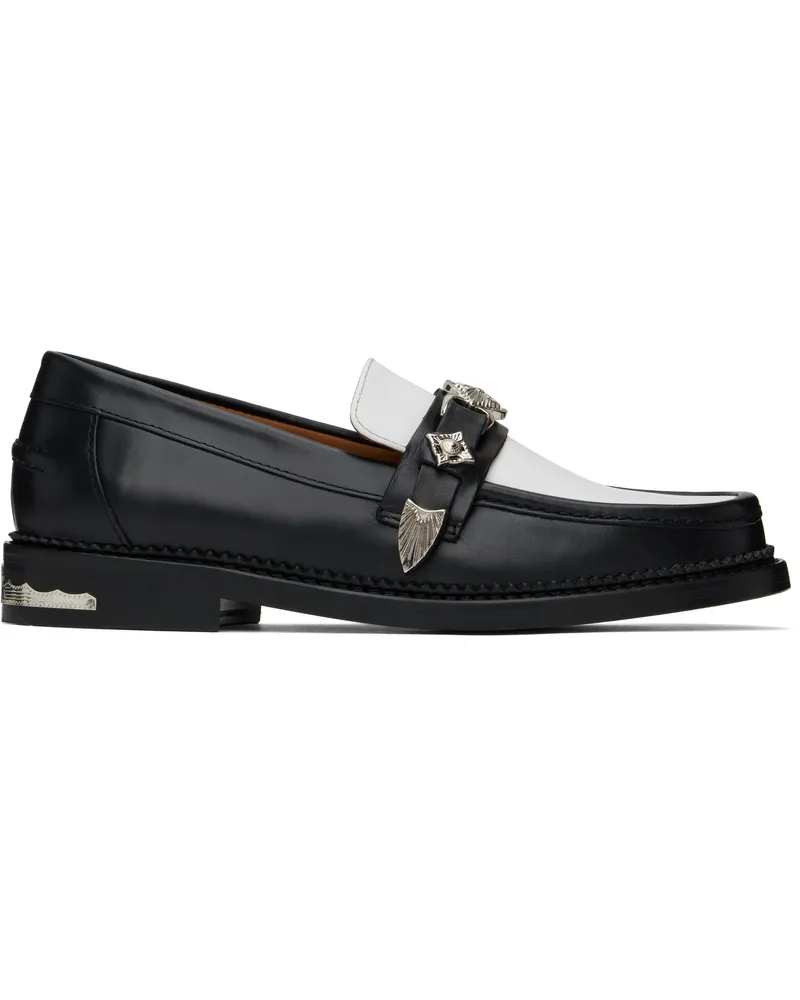 Toga SSENSE Exclusive Black & White Loafers Black