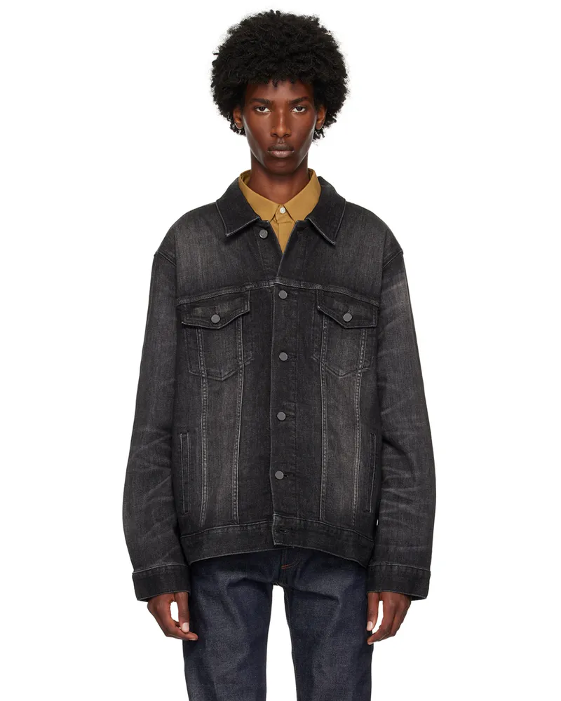 Calvin Klein Black Elongated Denim Jacket Midnight