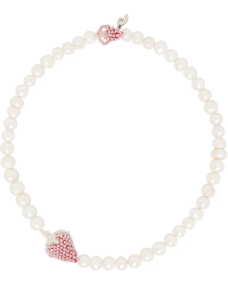 PURA UTZ Pearl Pale Strawberry Necklace Pink