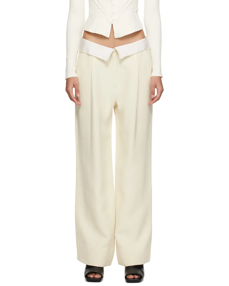 Talia Byre Off-White Loose Tailored Trousers 114