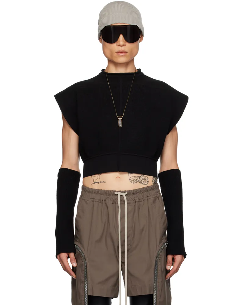 Rick Owens Black Cropped Sweater 09