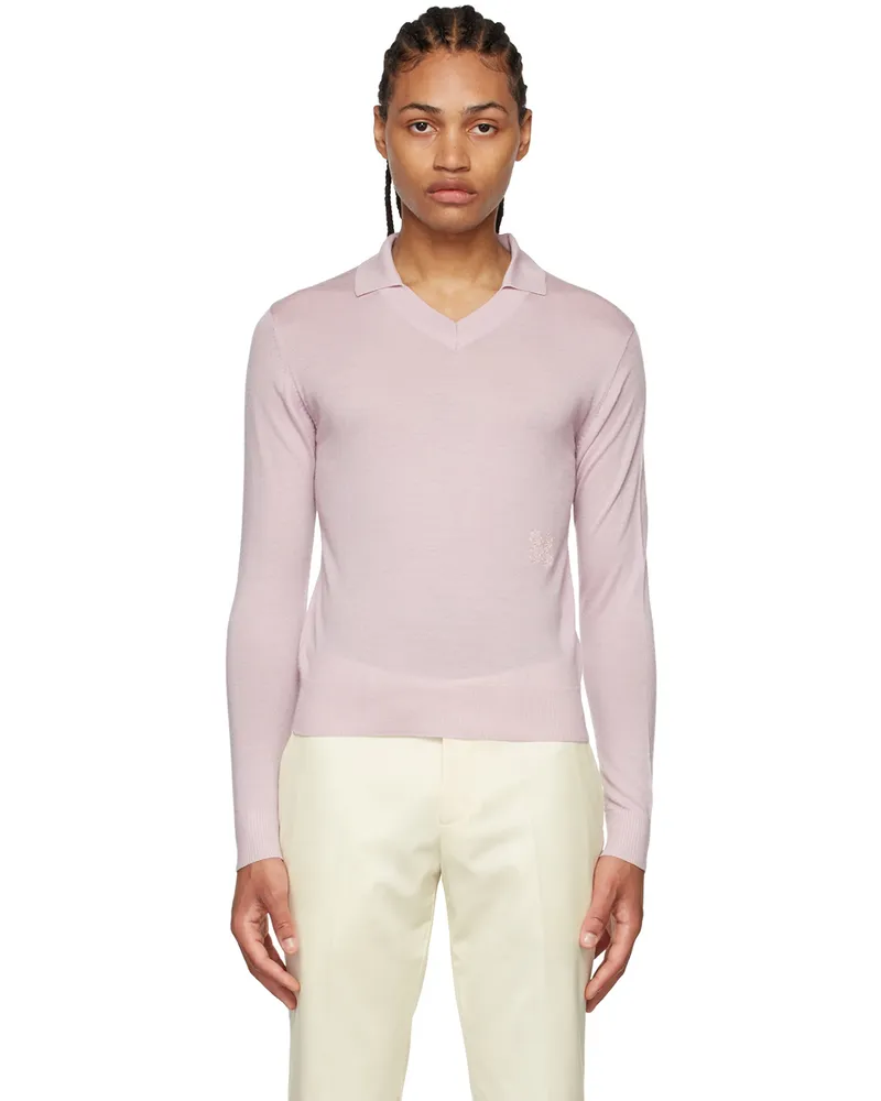 Lukhanyo Mdingi SSENSE Exclusive Purple Wool Polo Dustyrose