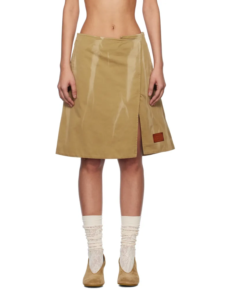 Acne Studios Beige Twill Midi Skirt Drv
