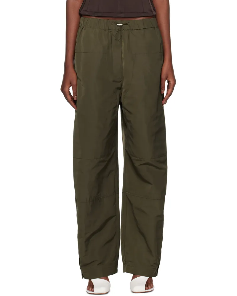 Paris Georgia Khaki Elemental Parachute Trousers Seaweed
