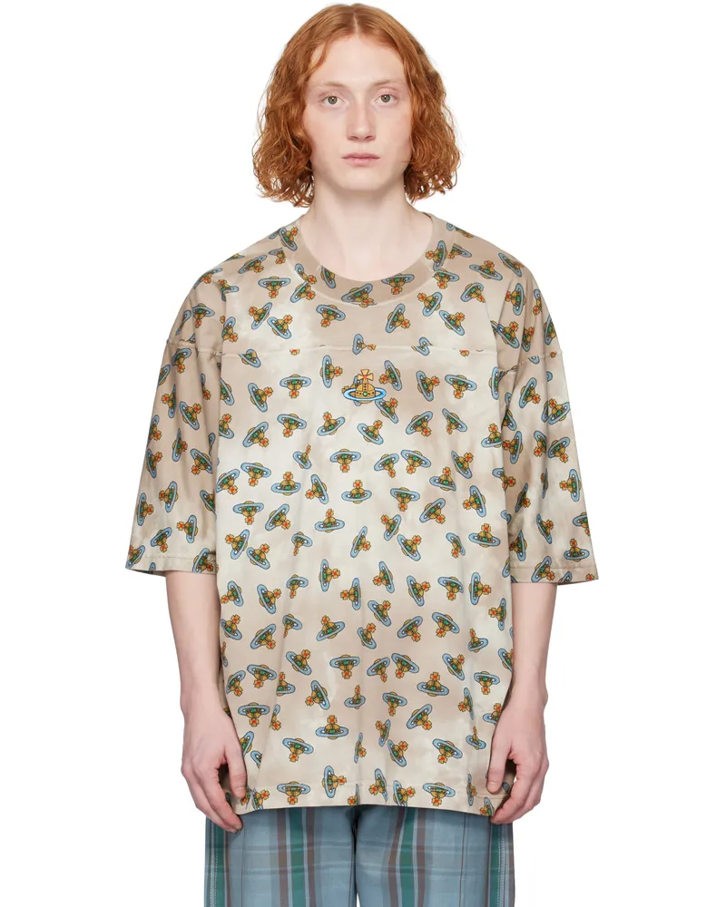 Vivienne Westwood Beige Overdye Orb Rescue T-shirt Ss25-c302