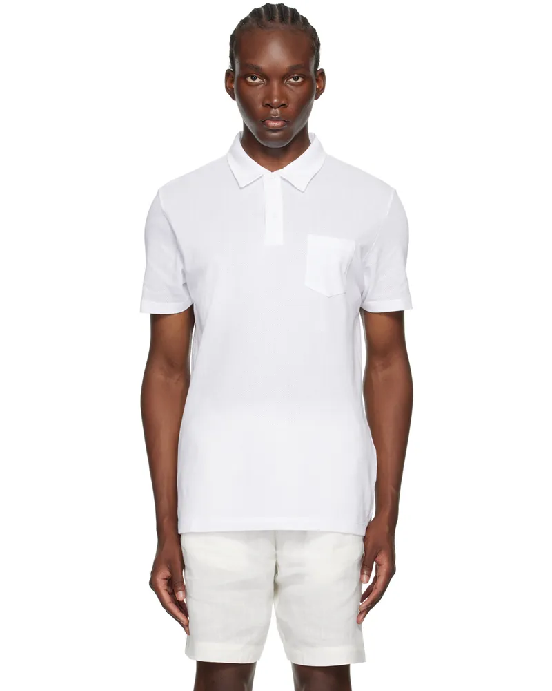 Sunspel White Riviera Polo White