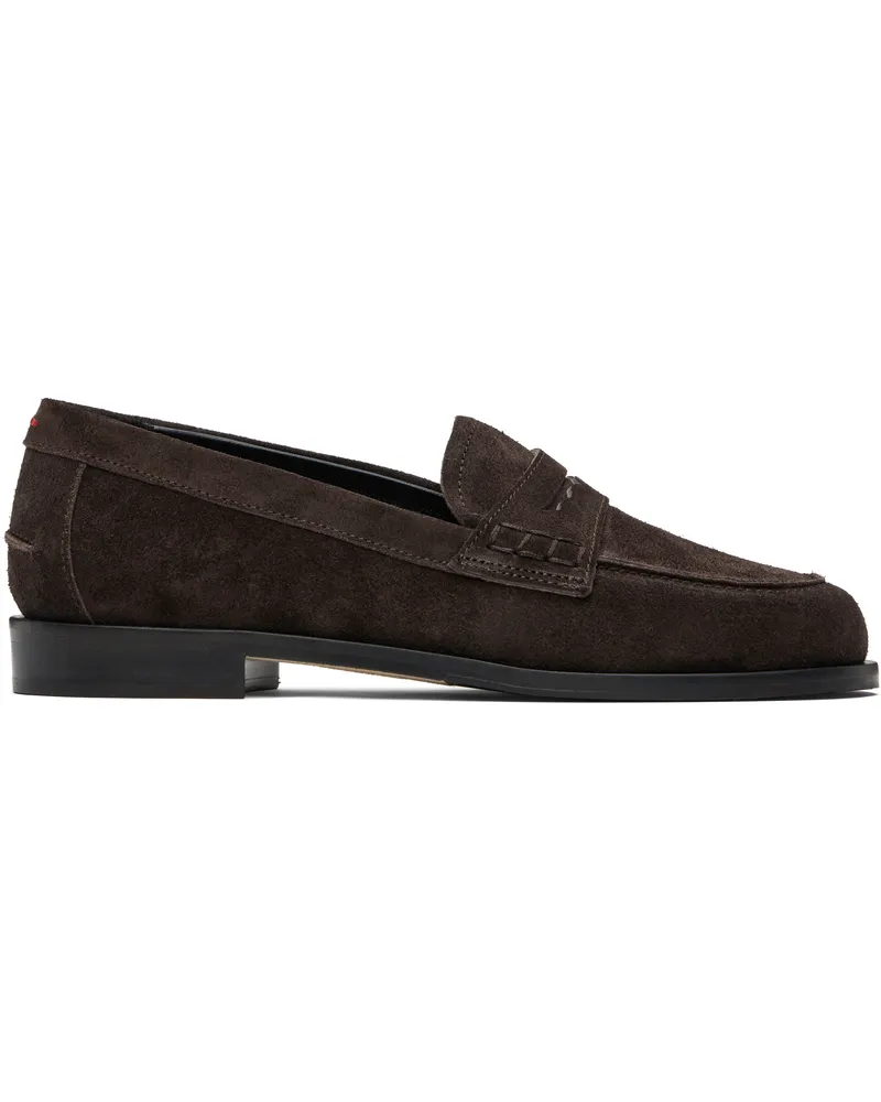 aeyde Brown Oscar Suede Loafers Moka