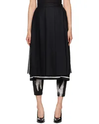 Undercover Black Pleated Midi Skirt Black