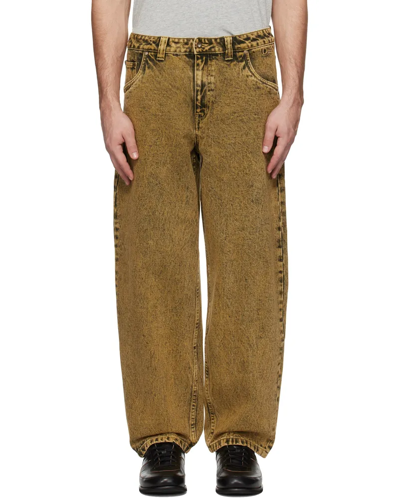 Dime Yellow Classic Baggy Jeans Overdyed