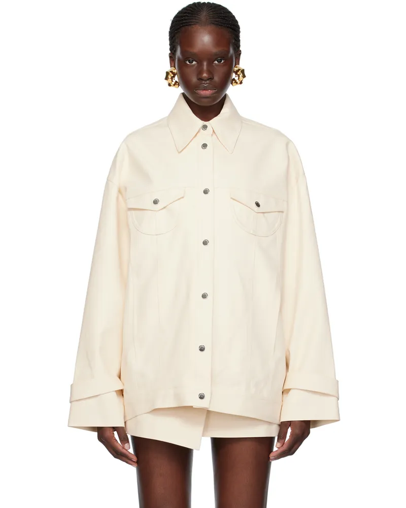 Nanushka Off-White Varisa Jacket Creme