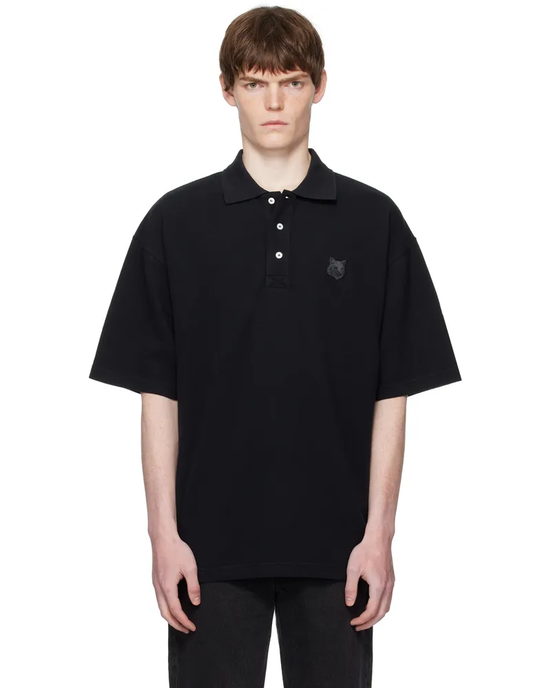 Kitsuné Black Bold Fox Head Patch Oversize Polo P199
