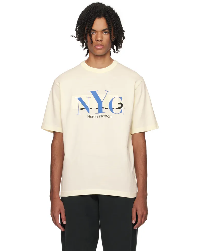 Heron Preston Off-White 'NYC' Censored T-Shirt Ivory