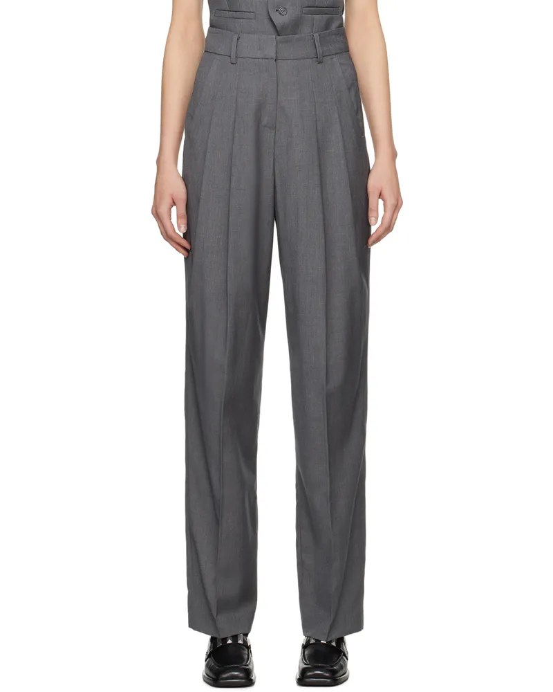 FRANKIE Shop Gray Gelso Trousers Dark