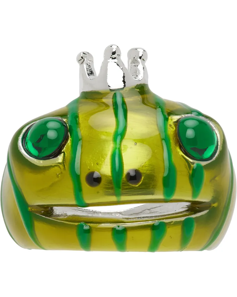 Collina Strada Khaki Frog Prince Ring Metallic