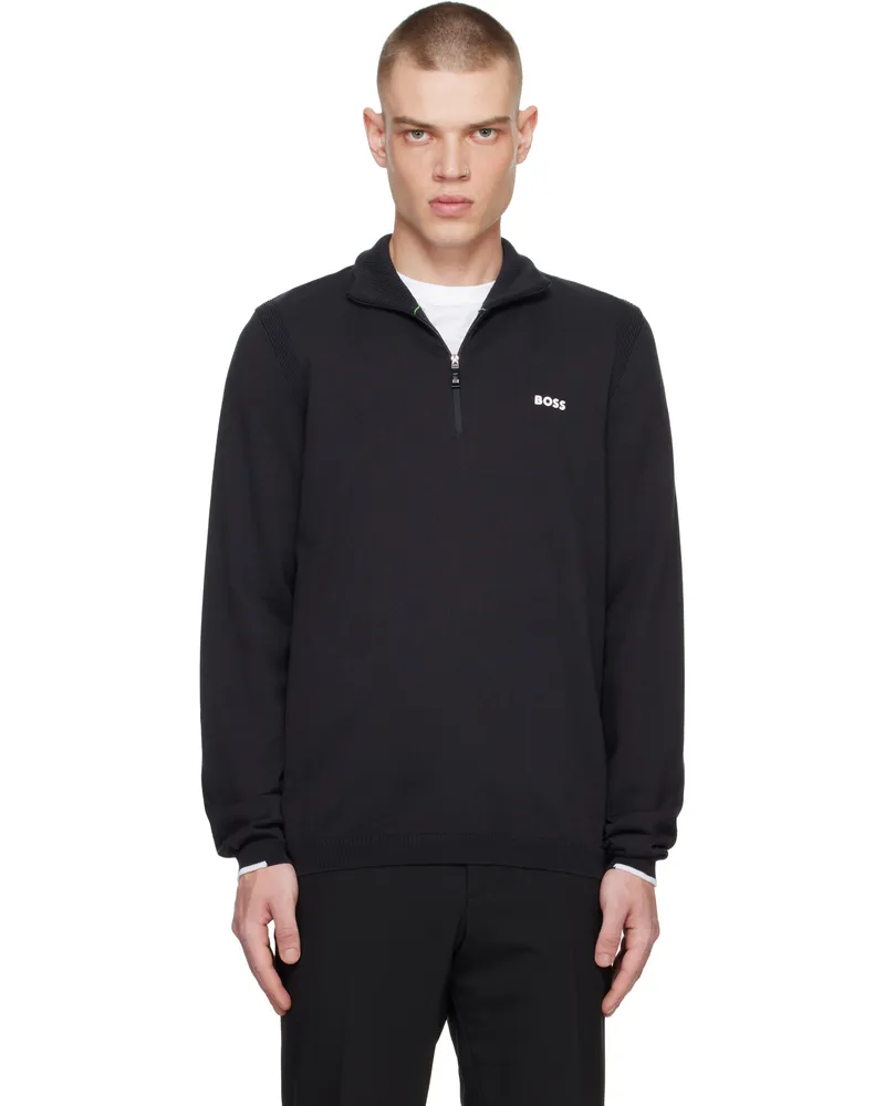 HUGO BOSS Navy Half-Zip Sweater 402-dark