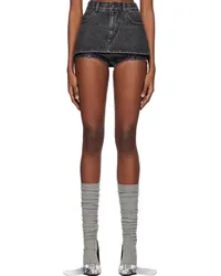 pushBUTTON SSENSE Exclusive Black Denim Skort Black