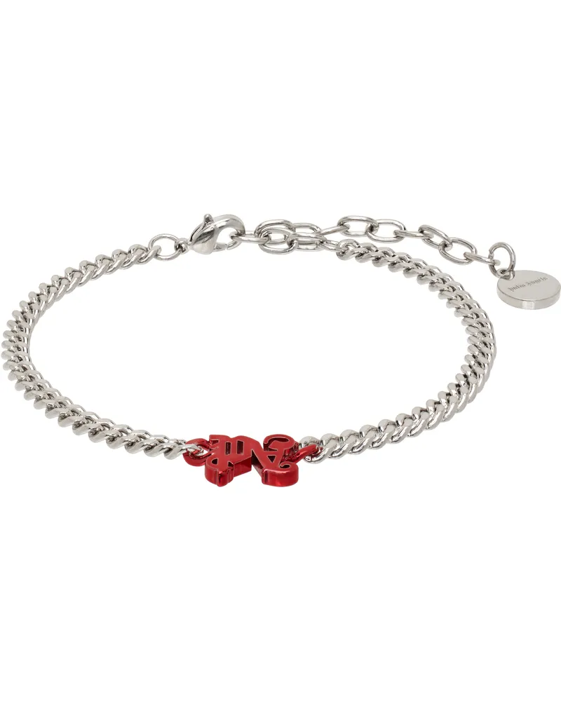 Palm Angels Silver 'PA' Monogram Chain Bracelet Silver