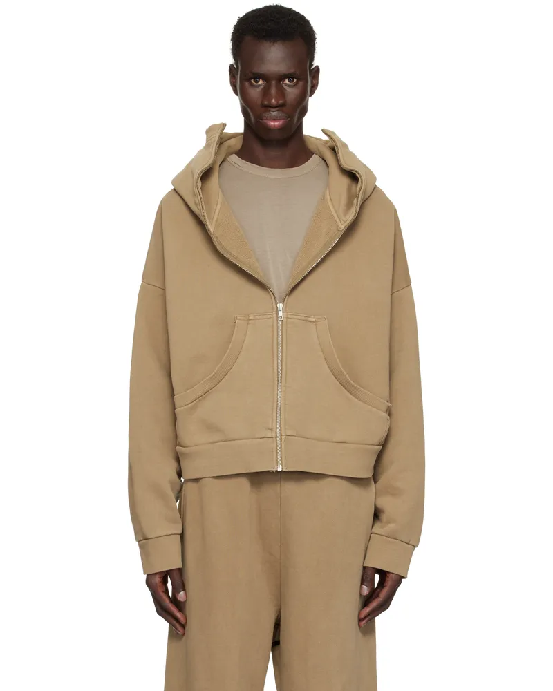 Entire Studios Beige Full Zip Hoodie Cork