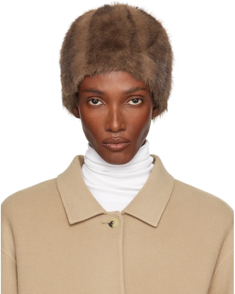 LE 17 SEPTEMBRE Brown Faux-Fur Hat Brown