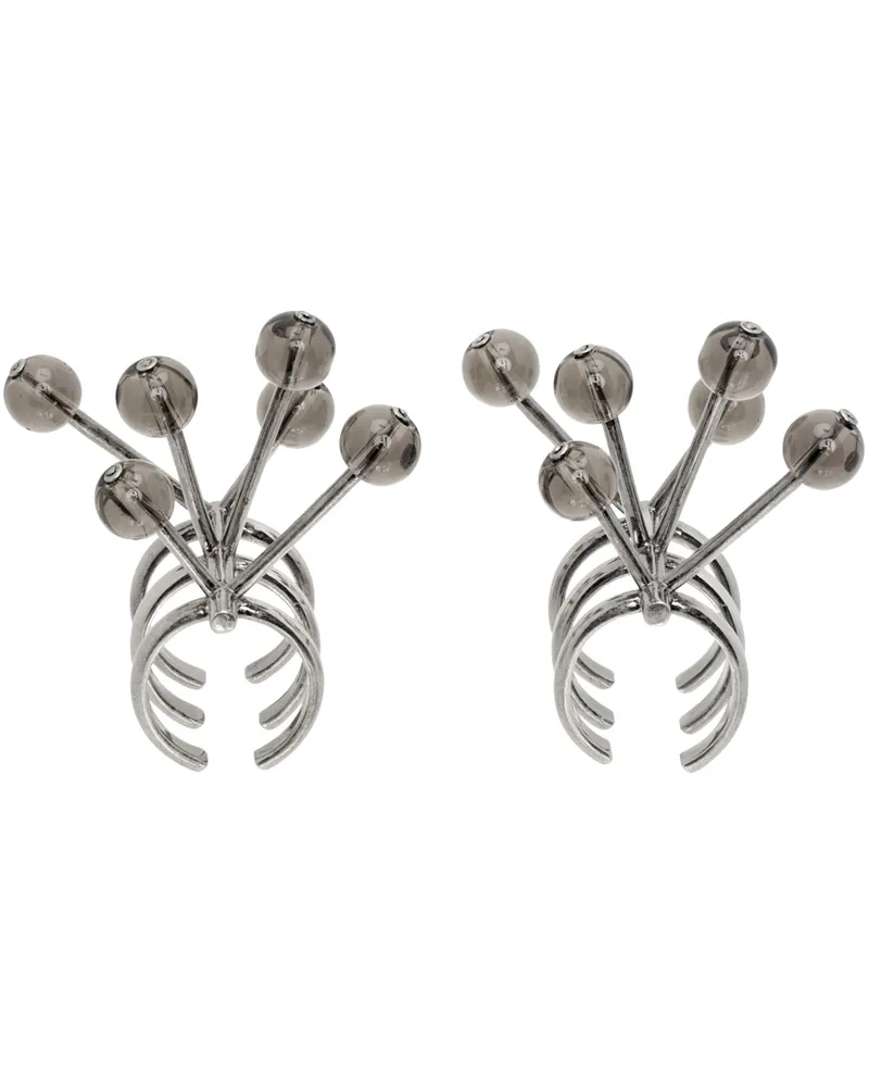 Hugo Kreit SSENSE Exclusive Gunmetal Wishbone Ring Set Gunmetal