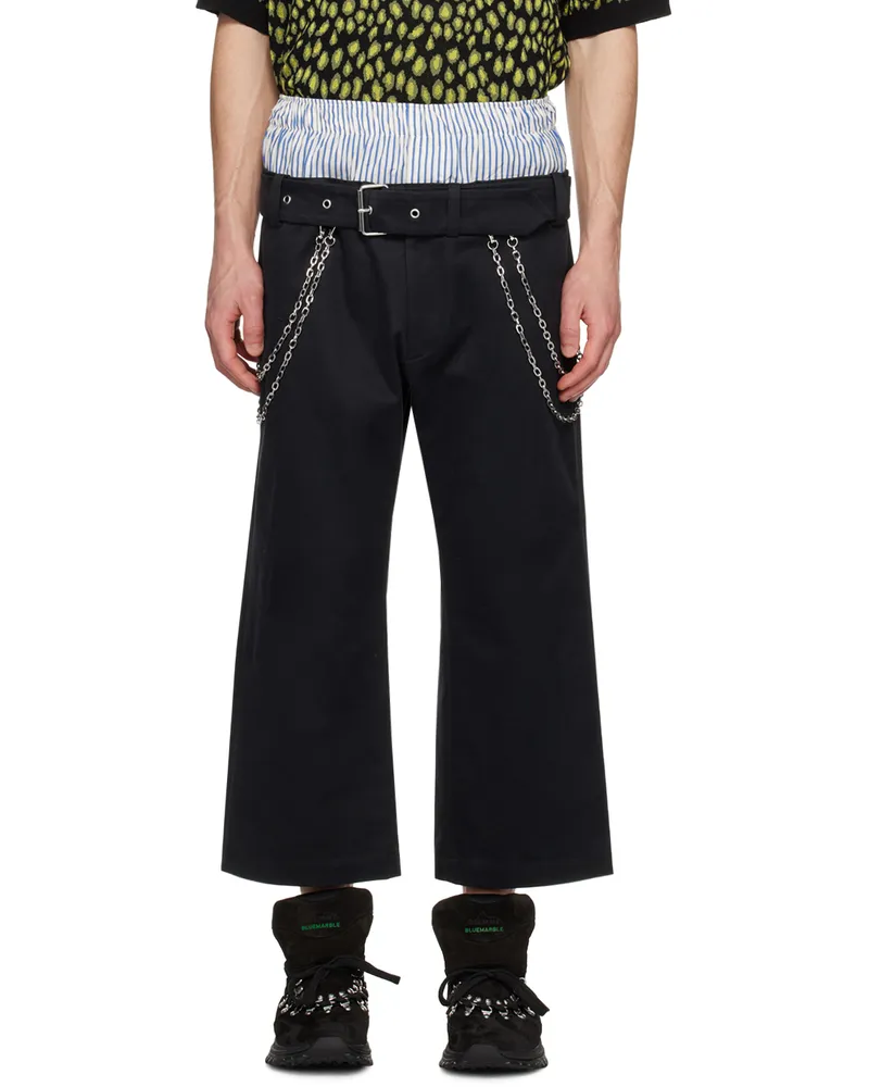 BLUEMARBLE Black Double Layered Trousers Black