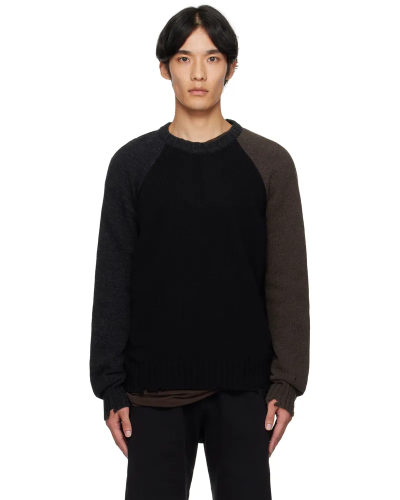 Maison Margiela Black & Brown Crewneck Sweater Color