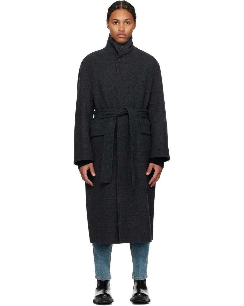 SOLID HOMME Gray Wool Coat 102g