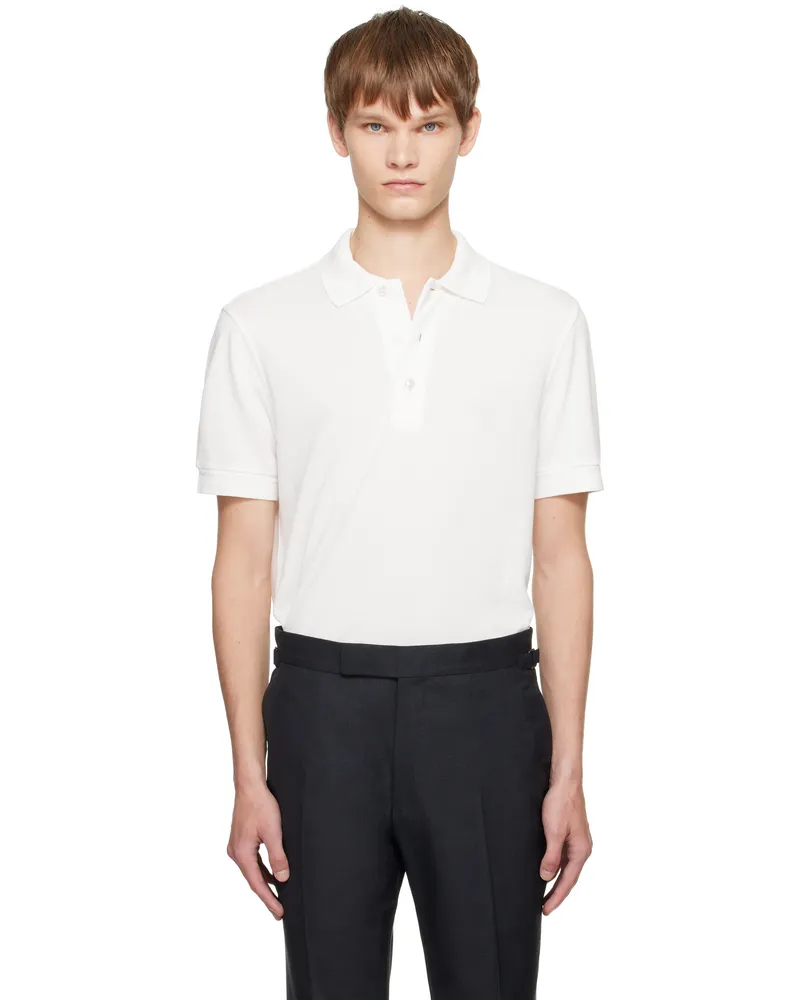 Tom Ford White Piquet Polo Aw002white