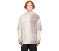 Gray Printed Long Sleeve T-Shirt